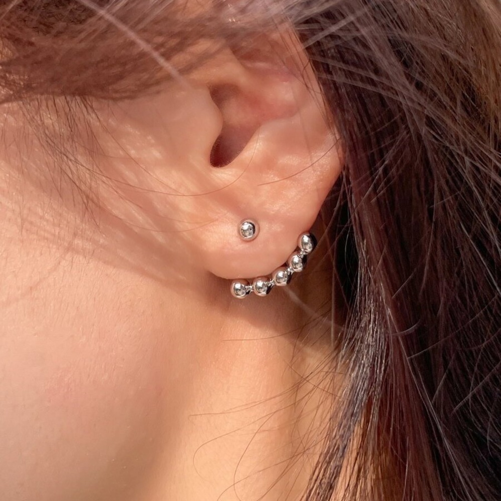 Any 4/$25! Silver Studs w/Matching Jackets Earrings - Picture 5 of 8